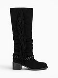 Amara Shoes Western Fringe Knee High Boots
