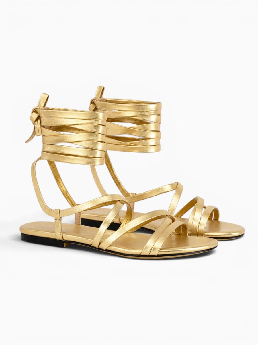 Amara Shoes Women Lace Up Ankle Wrap Flat Sandals