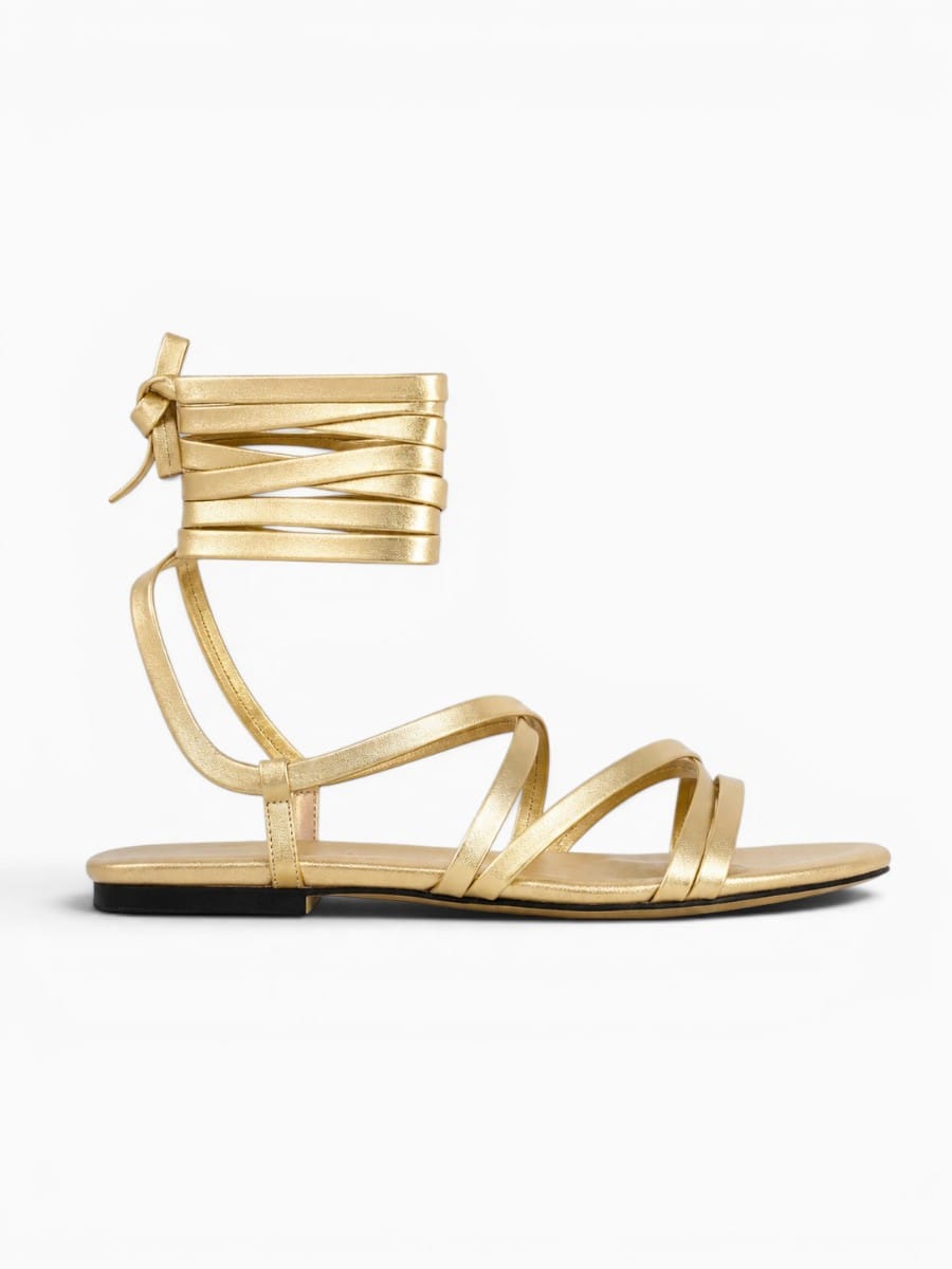 Amara Shoes Women Lace Up Ankle Wrap Flat Sandals