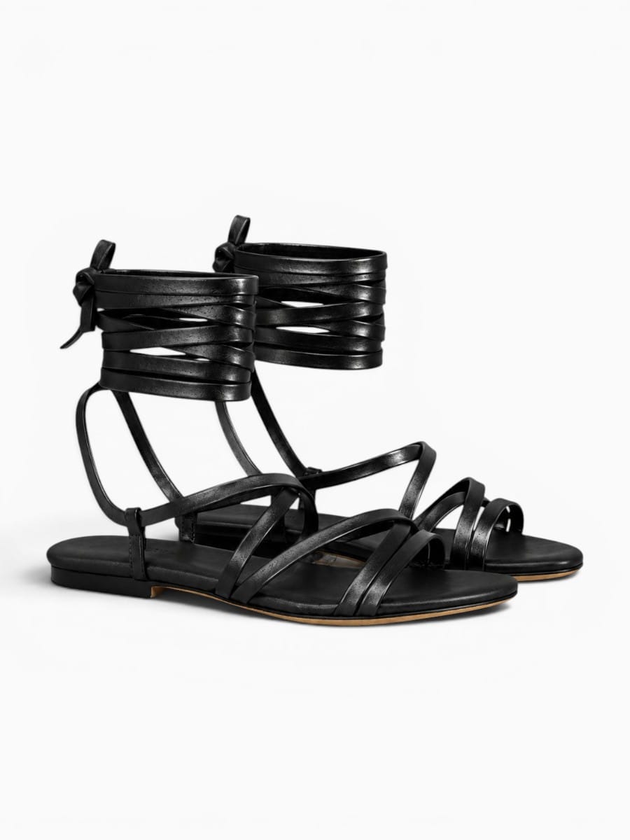 Amara Shoes Women Lace Up Ankle Wrap Flat Sandals