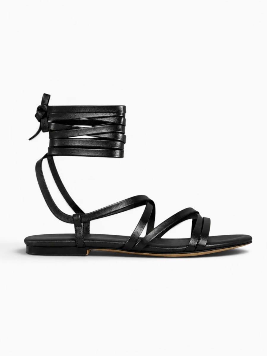 Amara Shoes Women Lace Up Ankle Wrap Flat Sandals