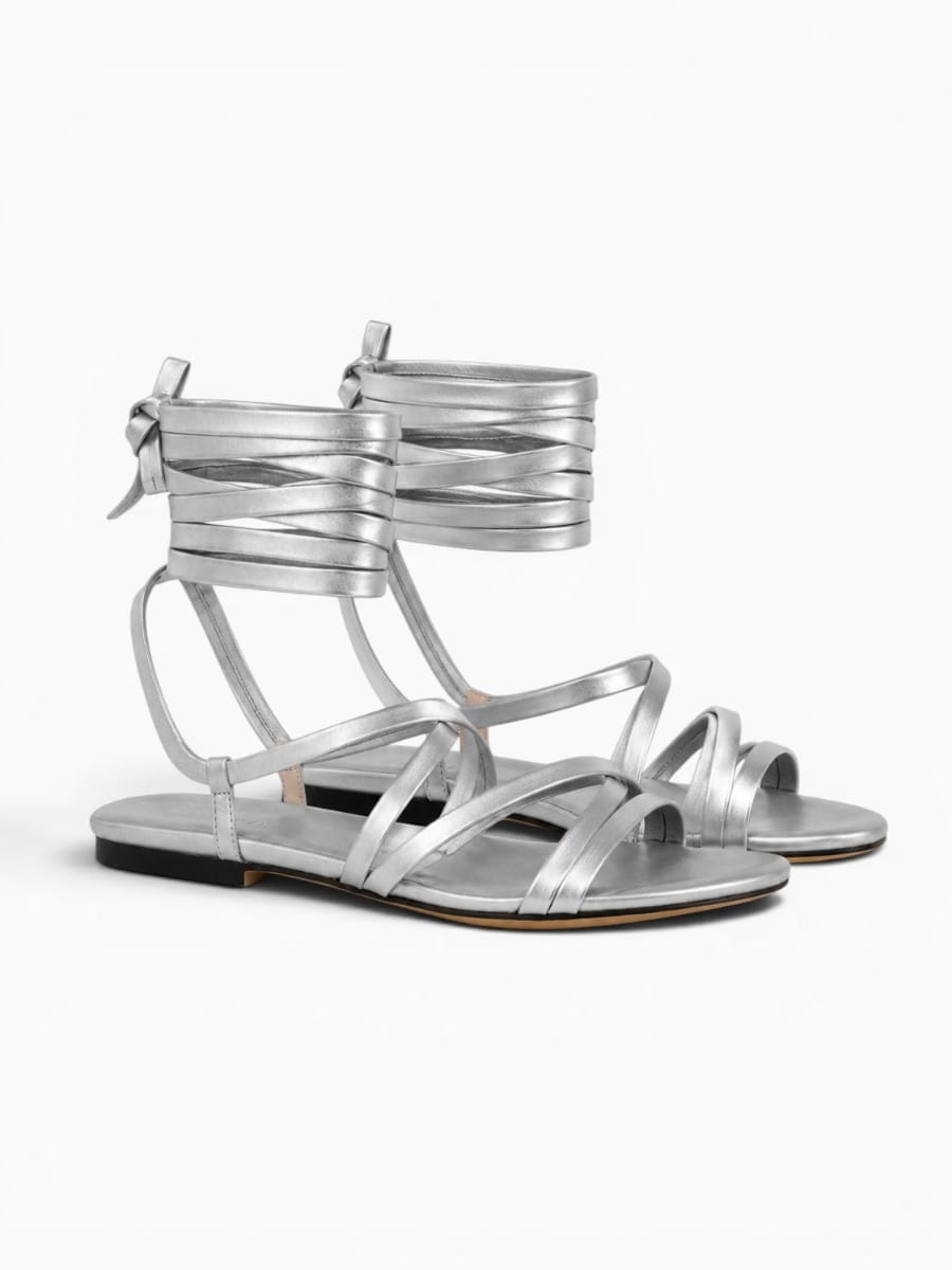 Amara Shoes Women Lace Up Ankle Wrap Flat Sandals