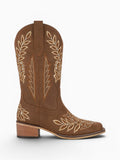 Amara Shoes Women Western Embroidered Knee High Boots