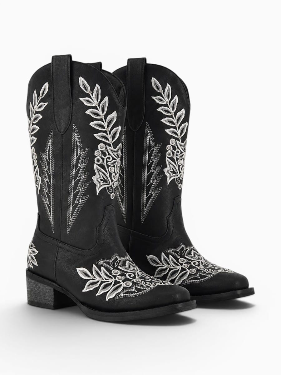 Amara Shoes Women Western Embroidered Knee High Boots