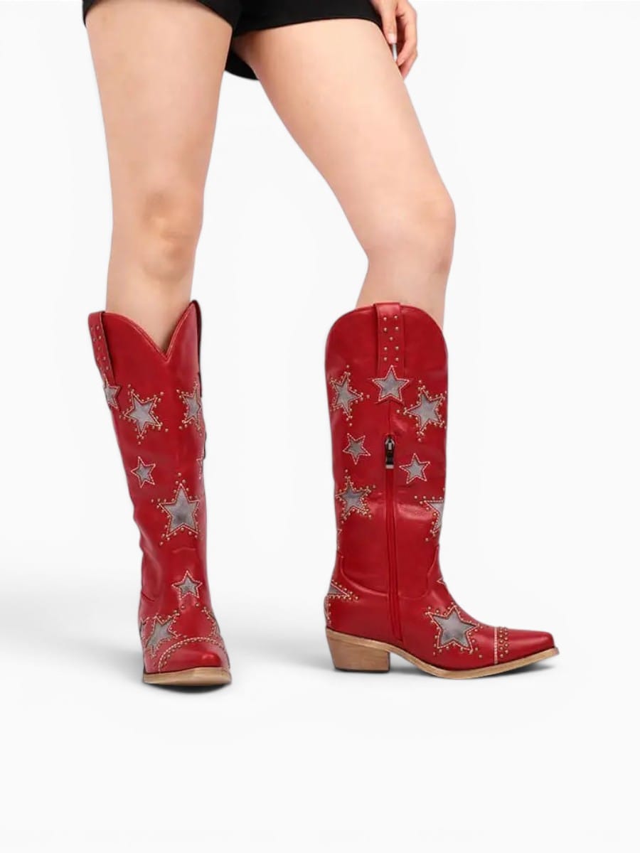 Amara Shoes Womens Western Cowgirl Boots Pointed Toe Zipper