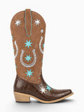 Amara Shoes Womens Western Cowgirl Boots Pointed Toe Zipper