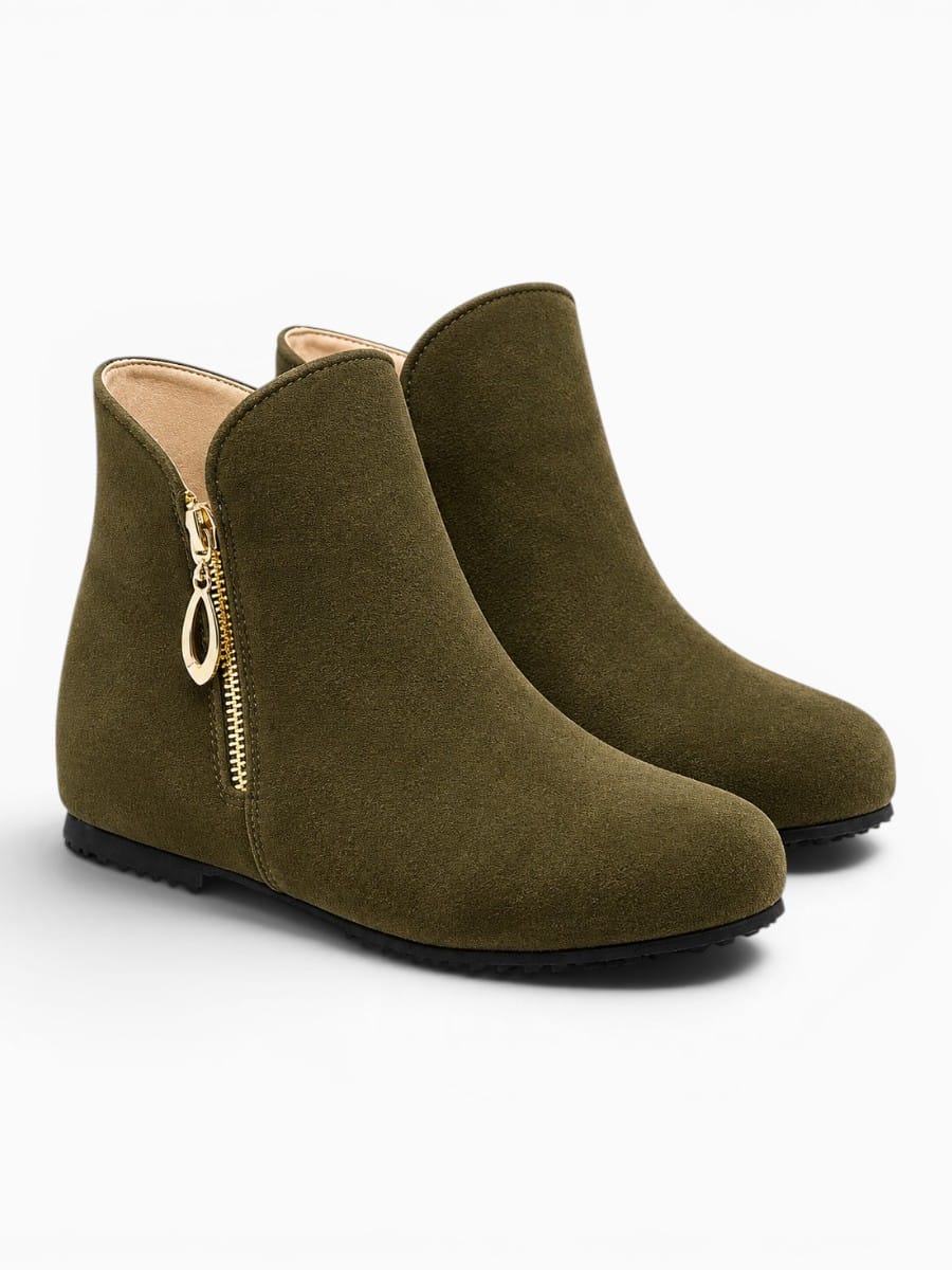 Amara Shoes Round Toe Wedge Ankle Boots
