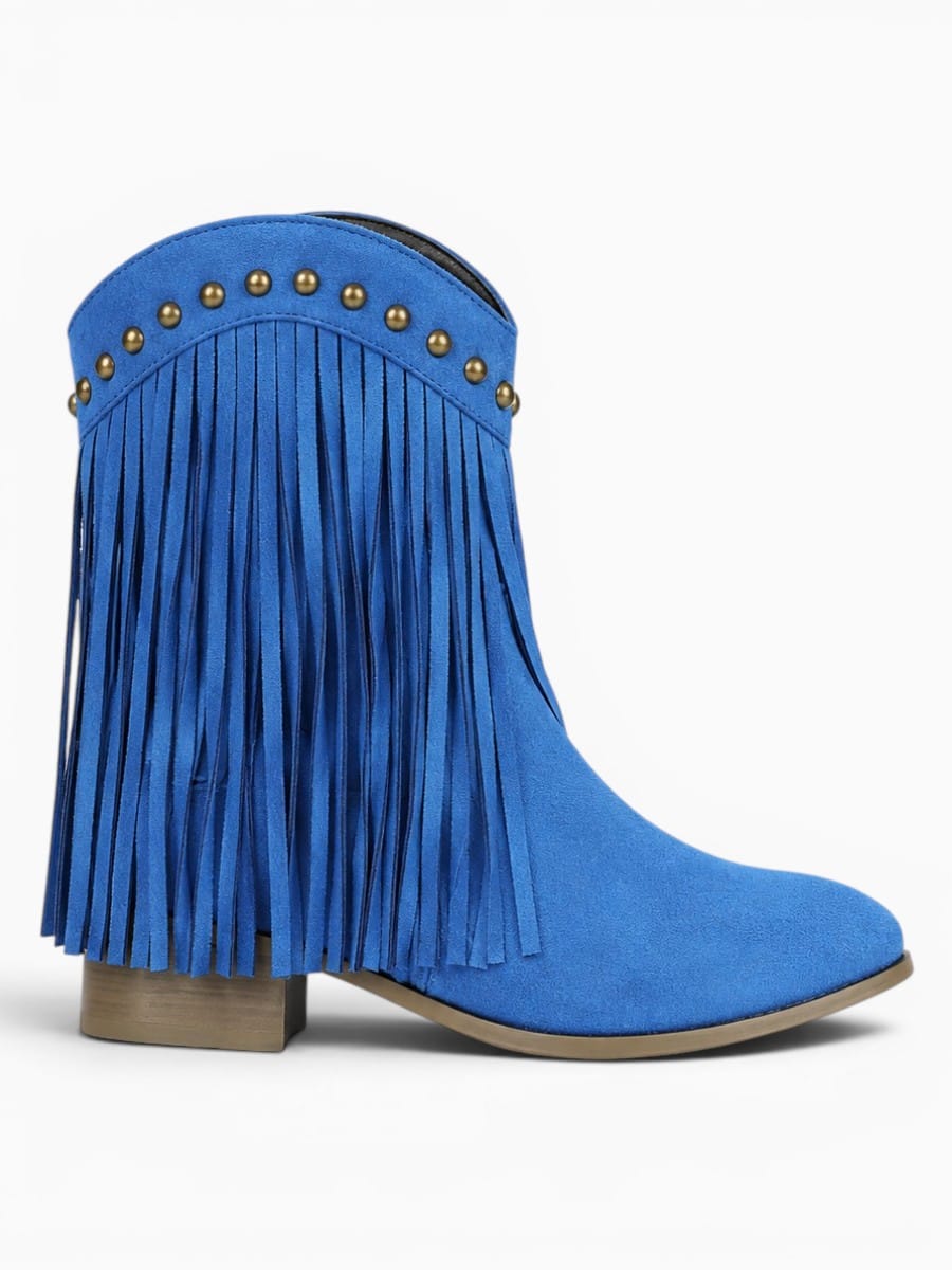 Amara Shoes Fringe Cowboy Ankle Boots