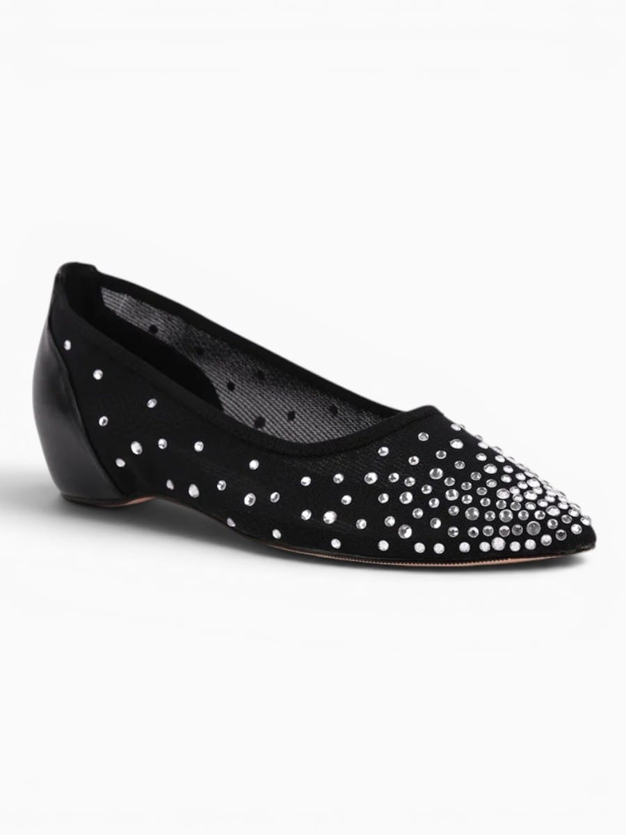 Amara Shoes Crystal Mesh Ballet Flats